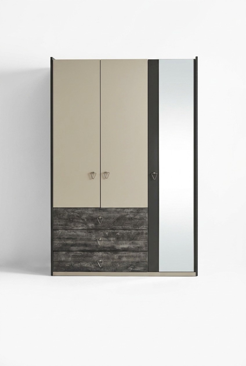 Kleiderschrank Kleiderschrank Mehrzweckschrank Grau Material Holz Kleiderschränke