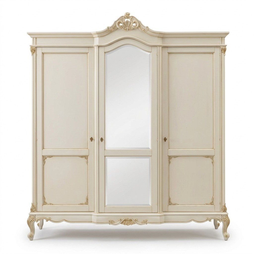 Kleiderschrank Schrank Schlafzimmer Garderobe Massivholz Barock Italienische Möbel neu