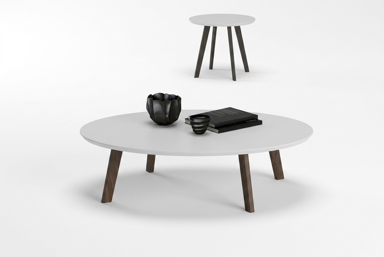 Kleine Runde Couchtische Set Wohnzimmermöbel Echtholz Tische Luxus Neu