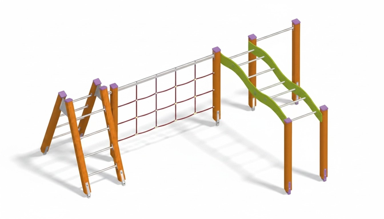 Kletterkombination Spielplatz Seilweg Übungsbrücke Freizeitbrücke Abenteuerplatz