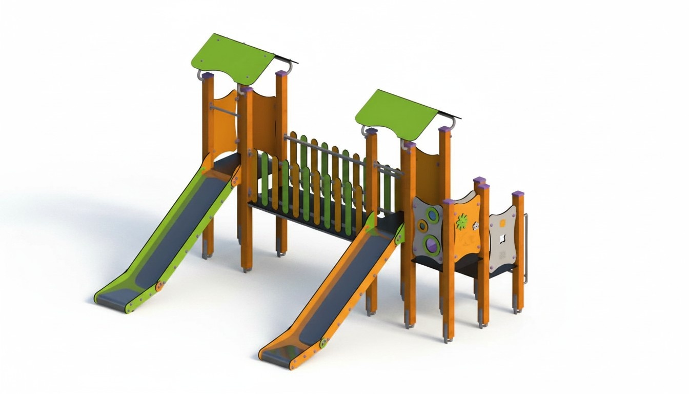 Kletterpark Spielplatzanlage Rutschbahn Spielzone Freiluftspielplatz Spielinsel