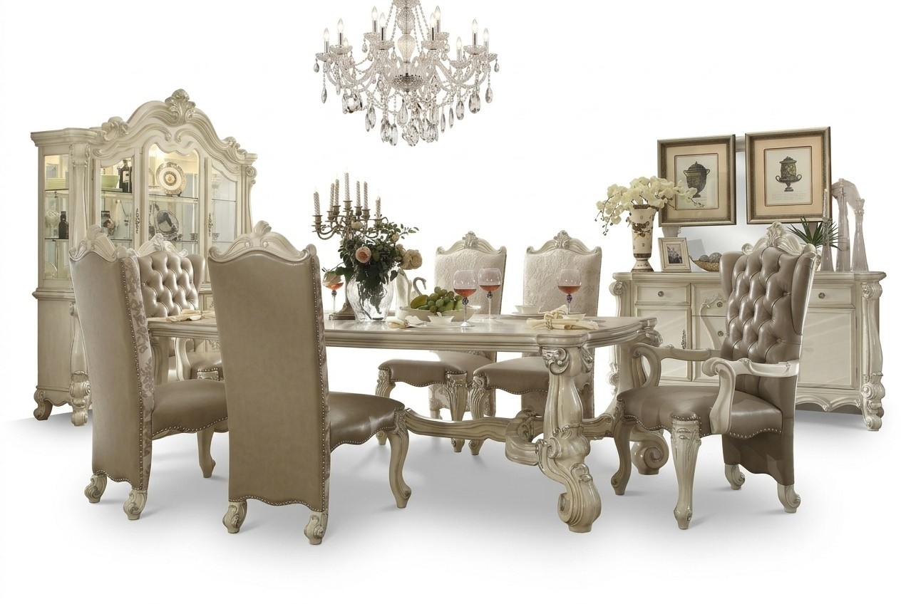 Königlicher 7tlg. Esszimmer Garnitur Set Barock Rokoko Tisch 6x Stühle