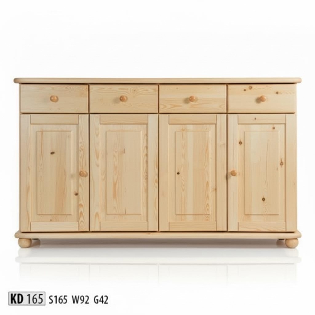 Kommode 165cm Sideboard Schrank Anrichte holz Schrank Möbel Kommoden Massivholz