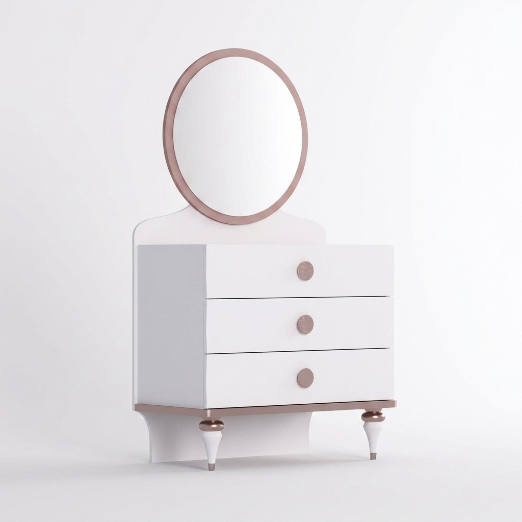 Kommode Drei Schubladen Modernes Design Elegante Akzente Weiß Kinderzimmer