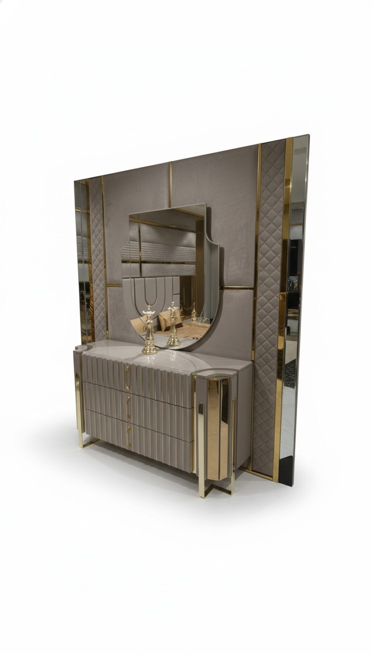 Kommode mit Spiegel Modern Kommode mit Spiegel Luxus Moder design Schlafzimmer