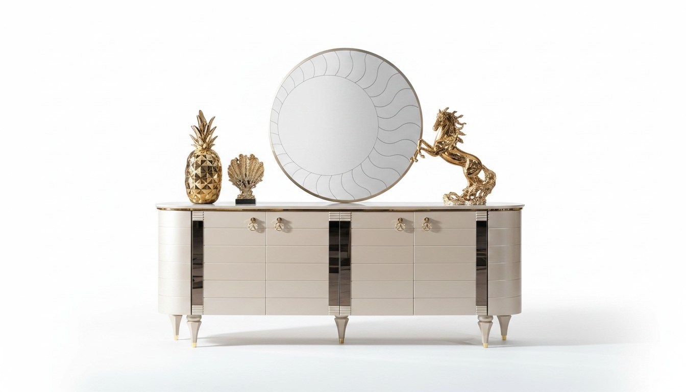 Kommode Spiegel Holz Kommoden Garnitur Modern Schrank Konsole Möbel Neu Set 2tlg