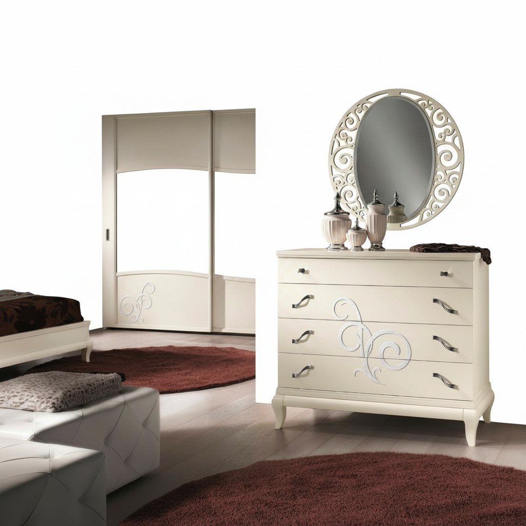 Kommode Spiegel Kommoden Schrank Regal Konsole Möbel Italy Set 2tlg.
