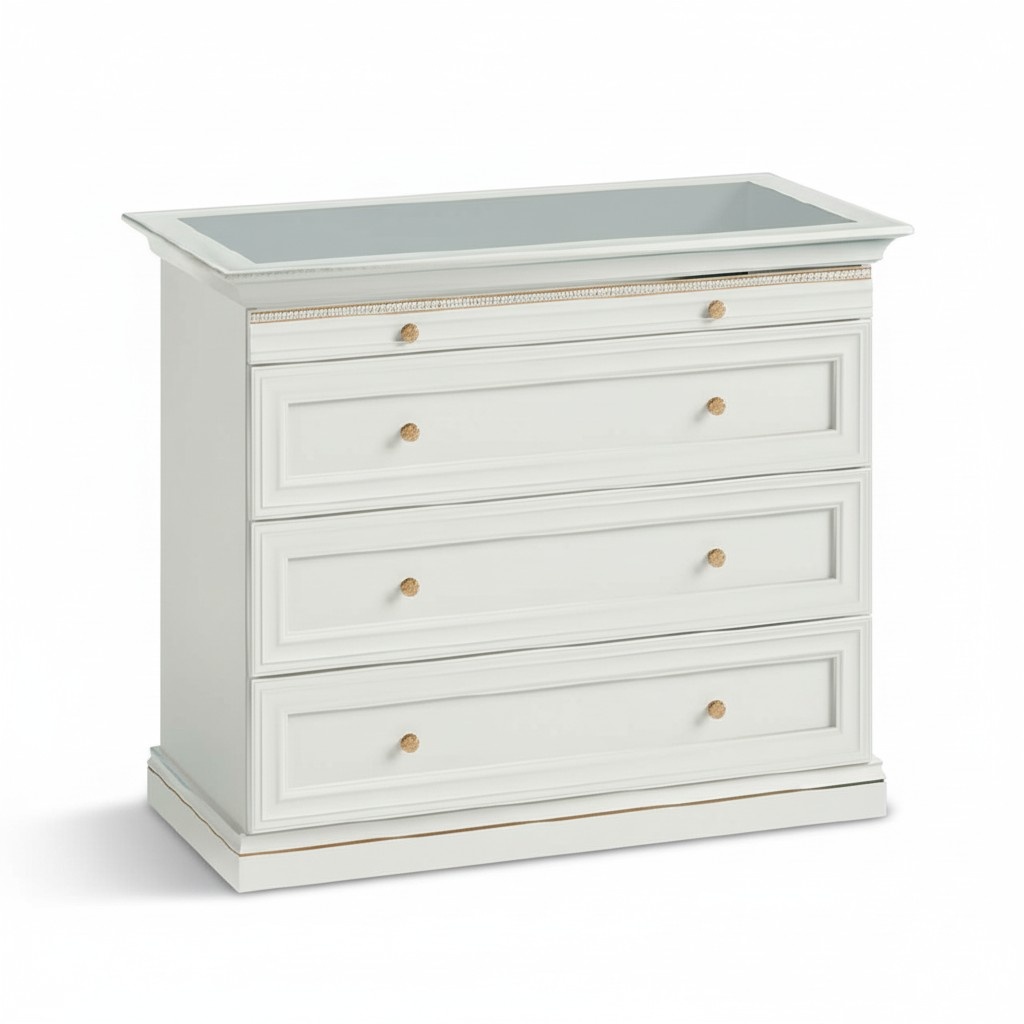 Kommode + Virtrine Schmuck Uhren Begehbarer Schrank Massiv Echtholz V-KG Kommode