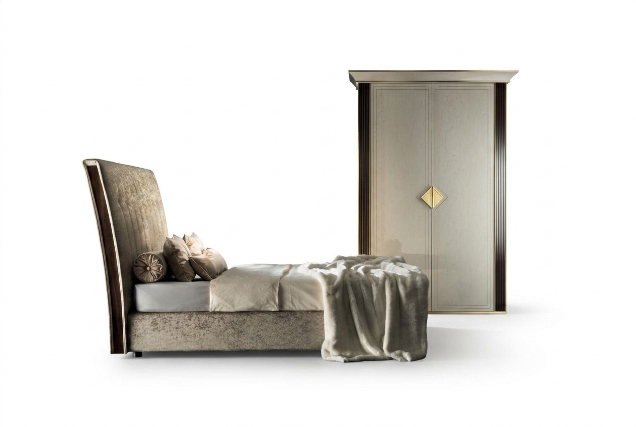 Komplett Bett Schlafzimmer Schrank Set Betten Kleiderschrank arredoclassic 2tlg