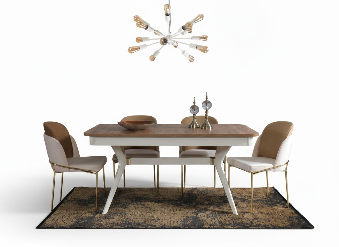 Komplett Set Esstisch 4x Stühle Esszimmer Set Ess Gruppe Holz 5tlg