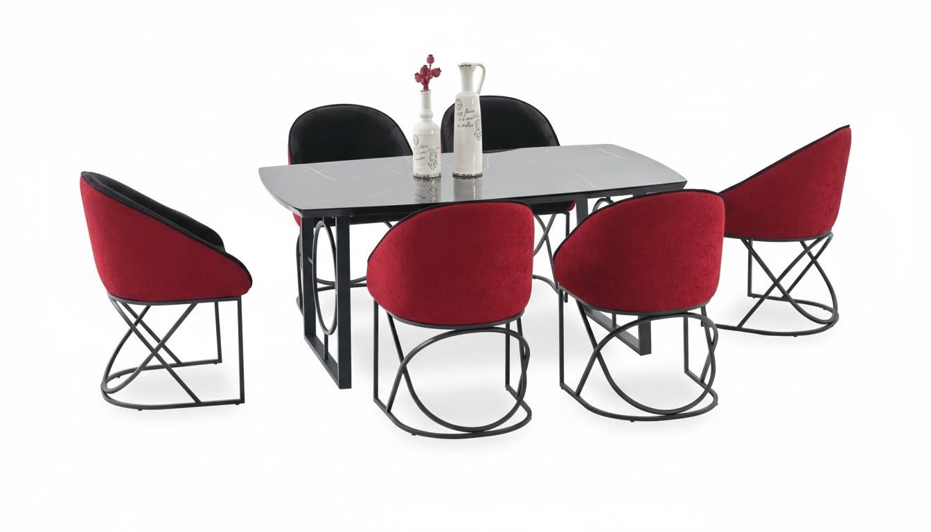 Komplett Set Esstisch 6x Stühle Esszimmer Set Ess Gruppe Tisch Tische 7tlg