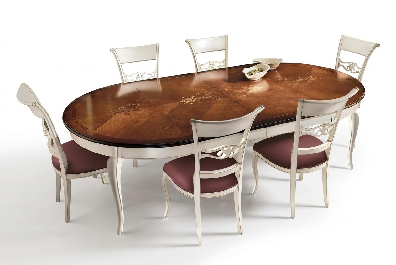 Esstisch und Stühle Set 6x Essgruppe Esstischgruppe Holztische Tische 7tlg