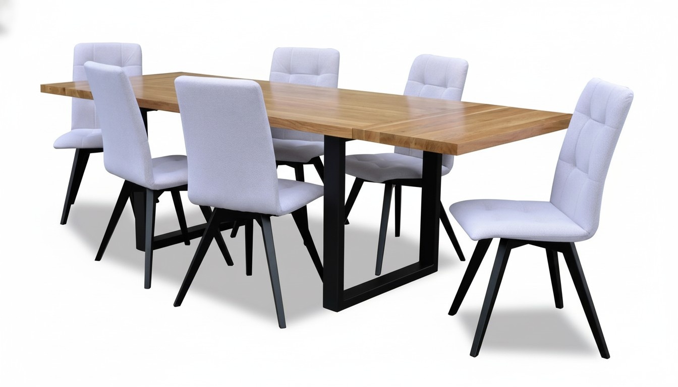 Komplett Set Esstisch + 6 Stühle Esszimmer Set Ess Gruppe Holz Tisch Tische 7tlg