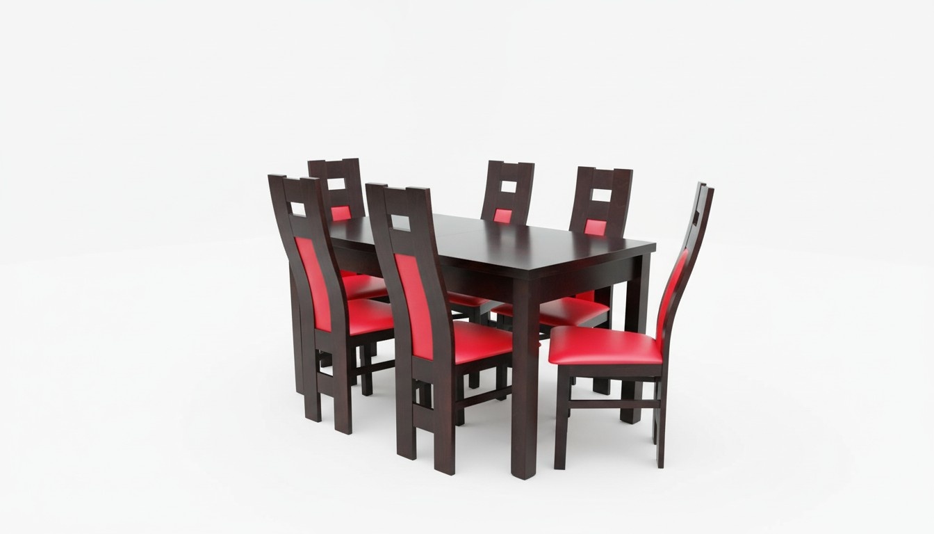 Komplett Set Esstisch + 6 Stühle Esszimmer Set Ess Gruppe Holz Tisch Tische 7tlg