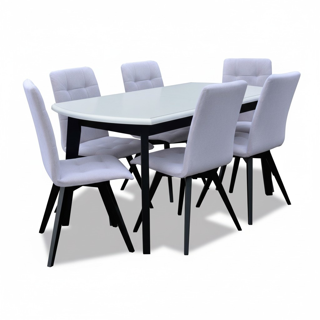 Komplett Set Esstisch + 6 Stühle Esszimmer Set Ess Gruppe Holz Tisch Tische Neu