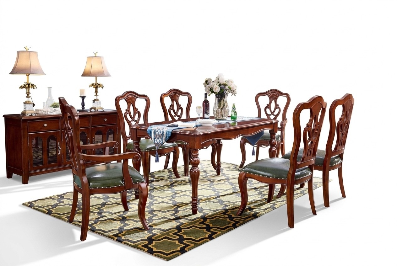Komplett Set Esstisch +6 Stühle Esszimmer Set Ess Gruppe Holz Tisch 7tlg