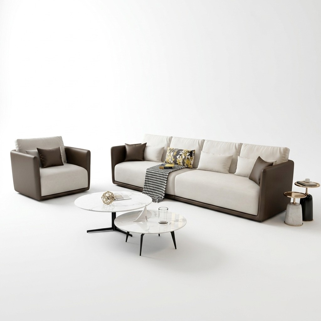Komplett Set Sofagarnitur 4+1 Sitz Couch Tisch Design Wohnlandschaft
