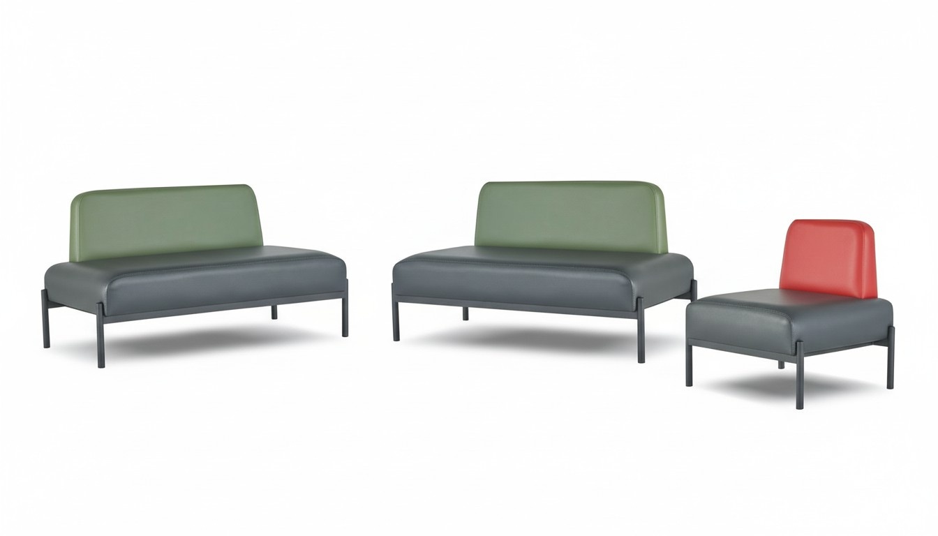 Komplett Sofas Art Deco 2-Sitzer Sessel Schwarz Grün Rot Ledersofas Holz