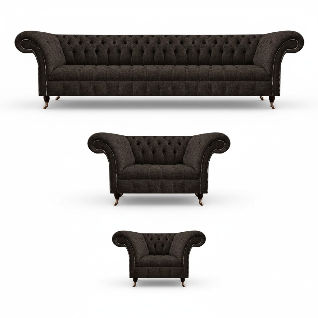 Komplett Wohnzimmer Set 3tlg Sofas Garnitur Designer Luxus Polstermöbel