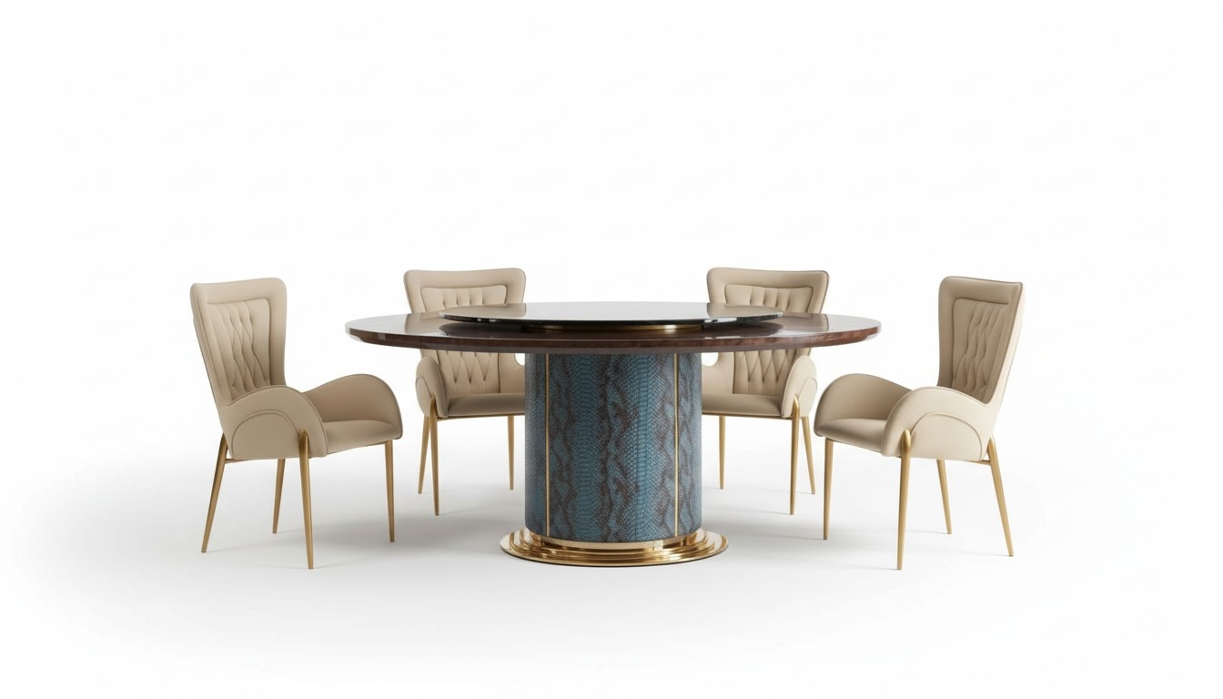 Komplette Esszimmer Garnitur Runder Tisch 4x Lehnstuhl Stühle Essgruppe