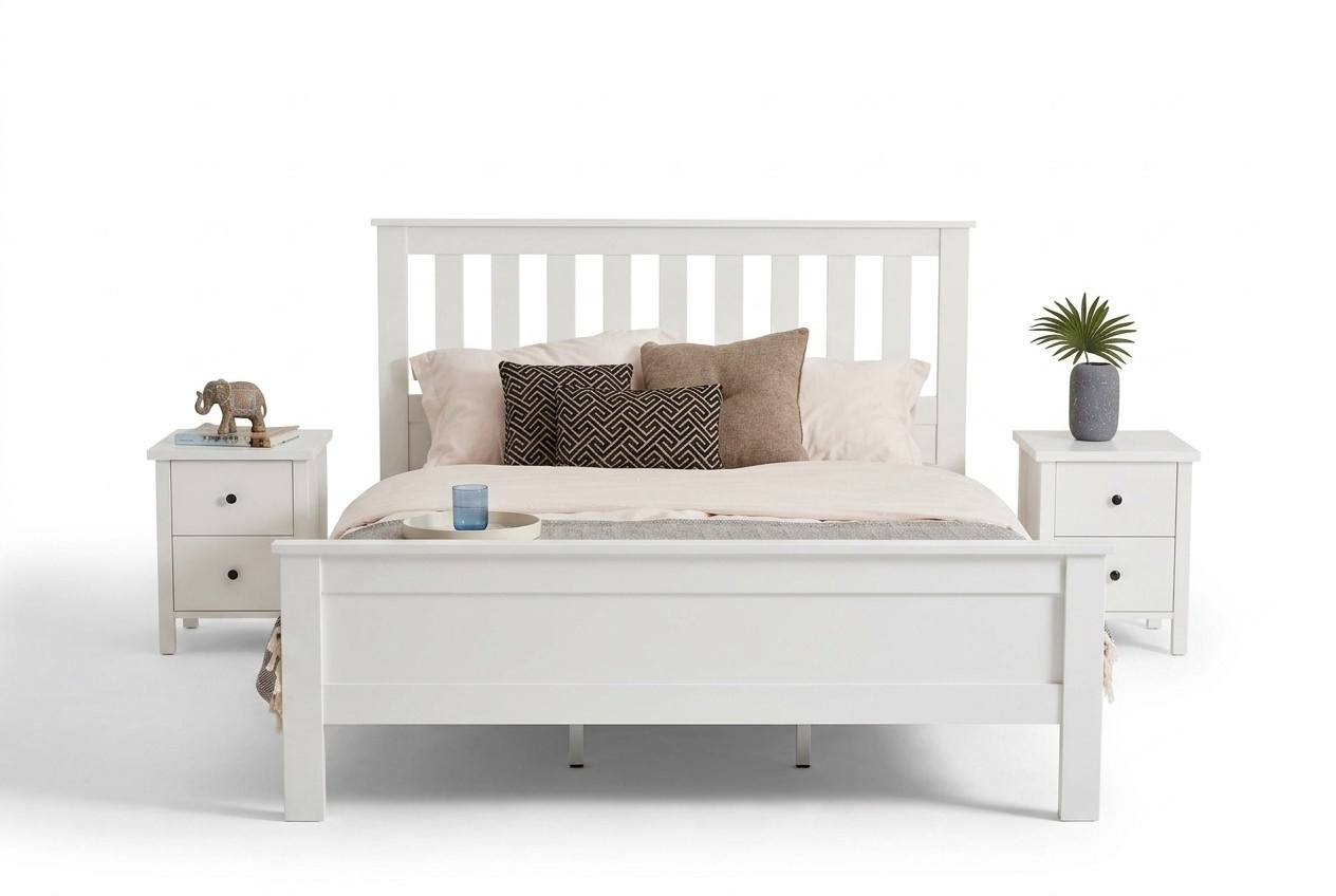 Komplette Schlafzimmer Luxus Elternschlafzimmer Suite Nachttisch Bett 3tlg