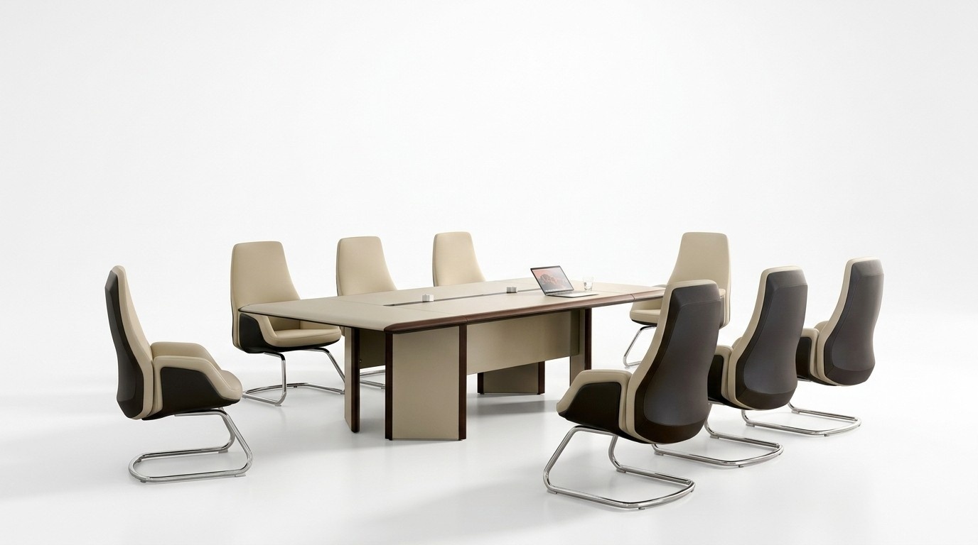 Konferenztisch 6 Sessel Stuhl Tisch Meeting Büro Einrichtung 7tlg. Set