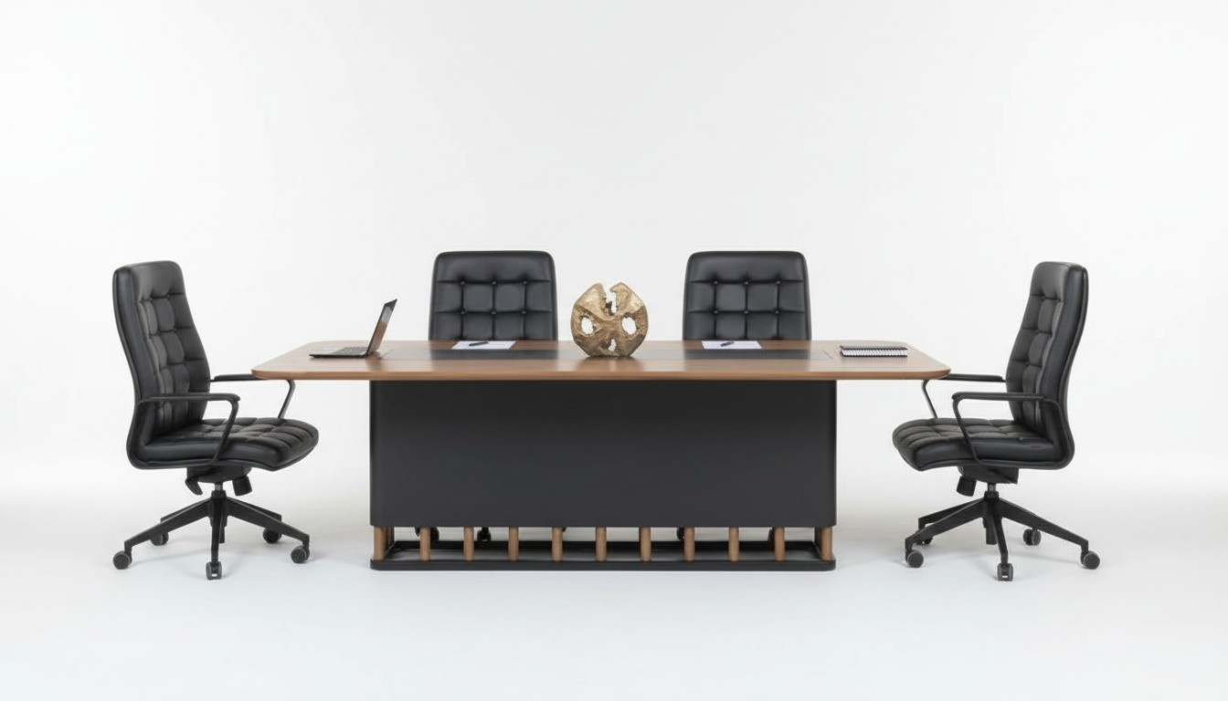 Konferenztisch Bürotisch Besprechungstisch+4x Stühle Konferenzmöbel 250 cm Neu