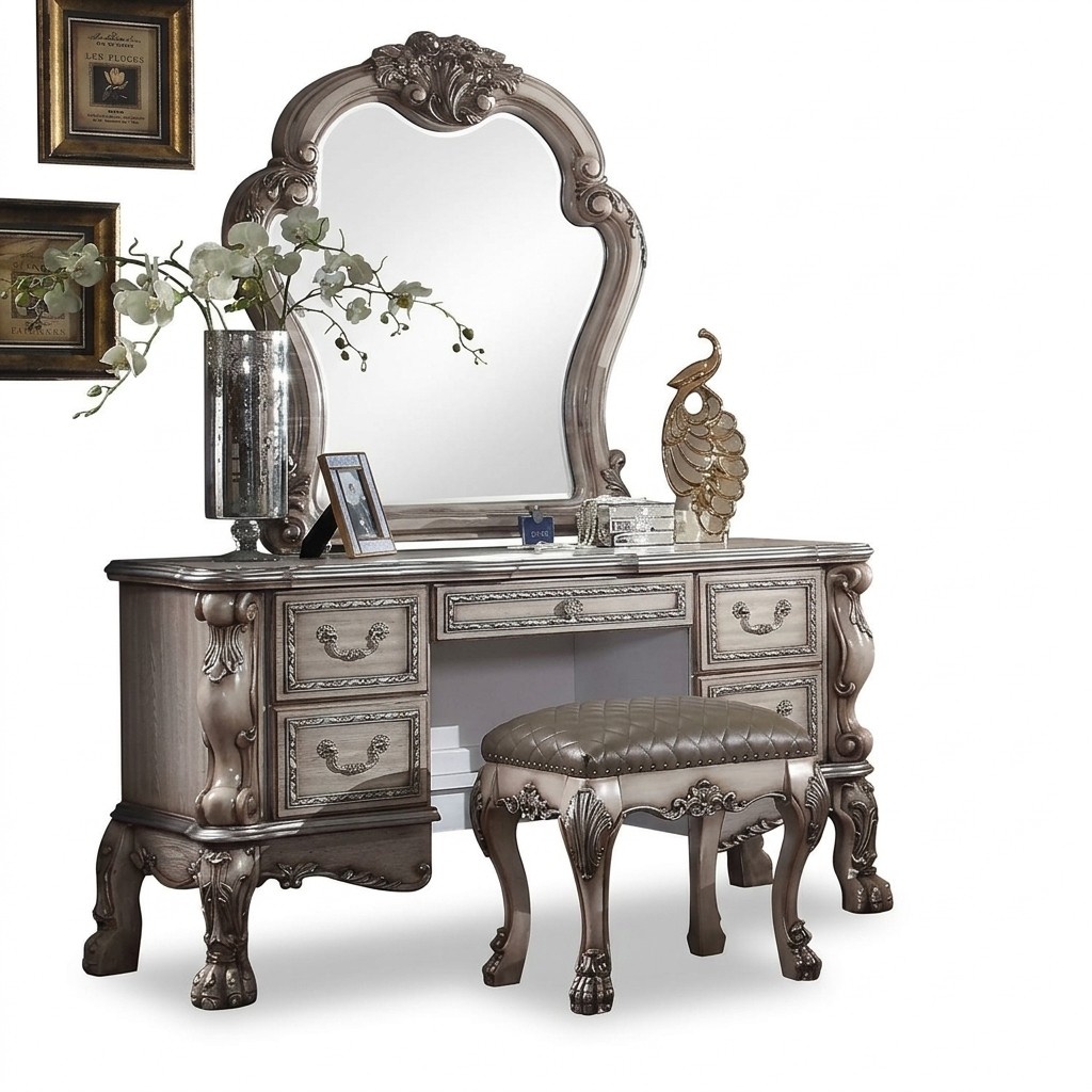 Konsole Klassische Tisch Spiegel Kommode Schminktisch Schlafzimmer Anrichte 2tlg