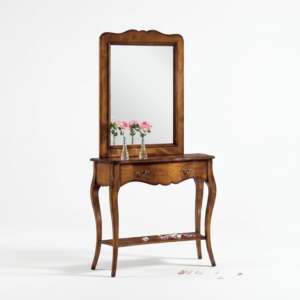 Konsolen Schminktisch Kosmetik Tisch Spiegel Sideboard 2tlg. Set