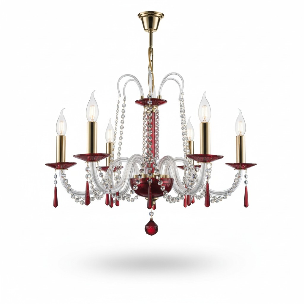 Kronleuchter Antik Stil Leuchte rote Leuchte Decken Lampen Luster Lampe