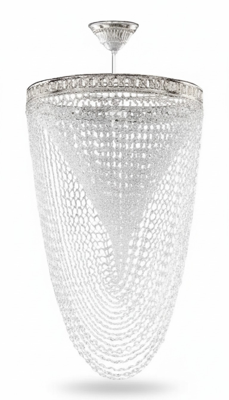 Kronleuchter Deckenleuchter Luxus Silber Deckenlampe Lüster Kristall