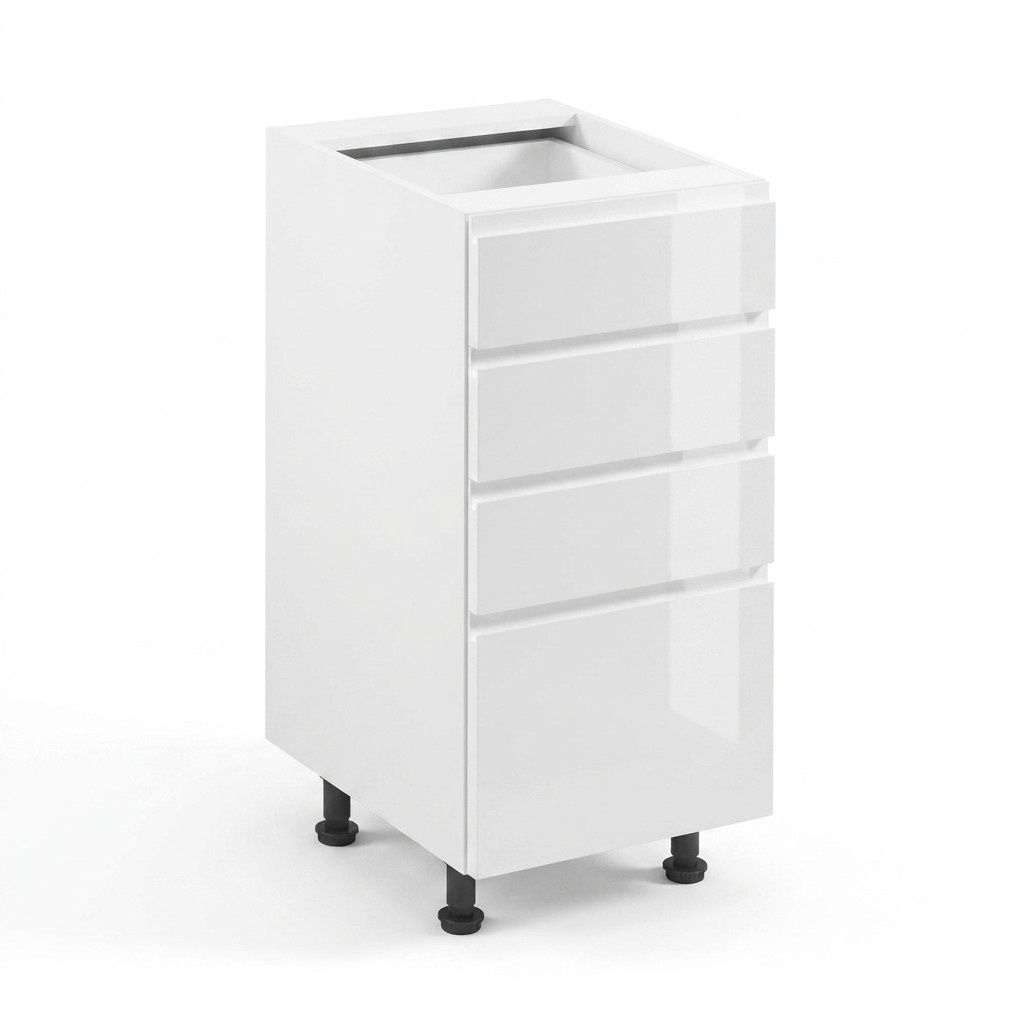 Küchenschubladenschrank Unterschrank 4 Schubladen Küchenschrank Weiß