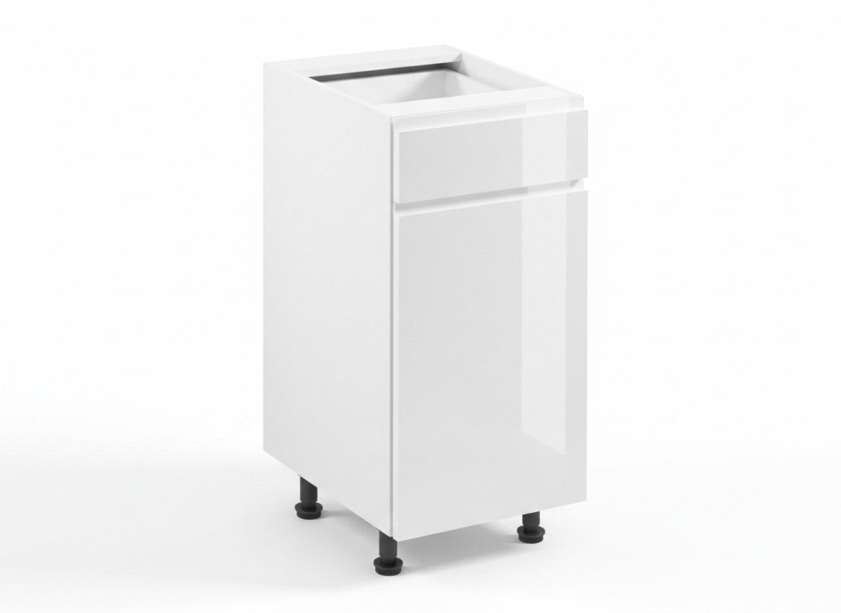 Küchenunterschrank Unterschrank mit Schublade und Einlegeböden Hochglanz