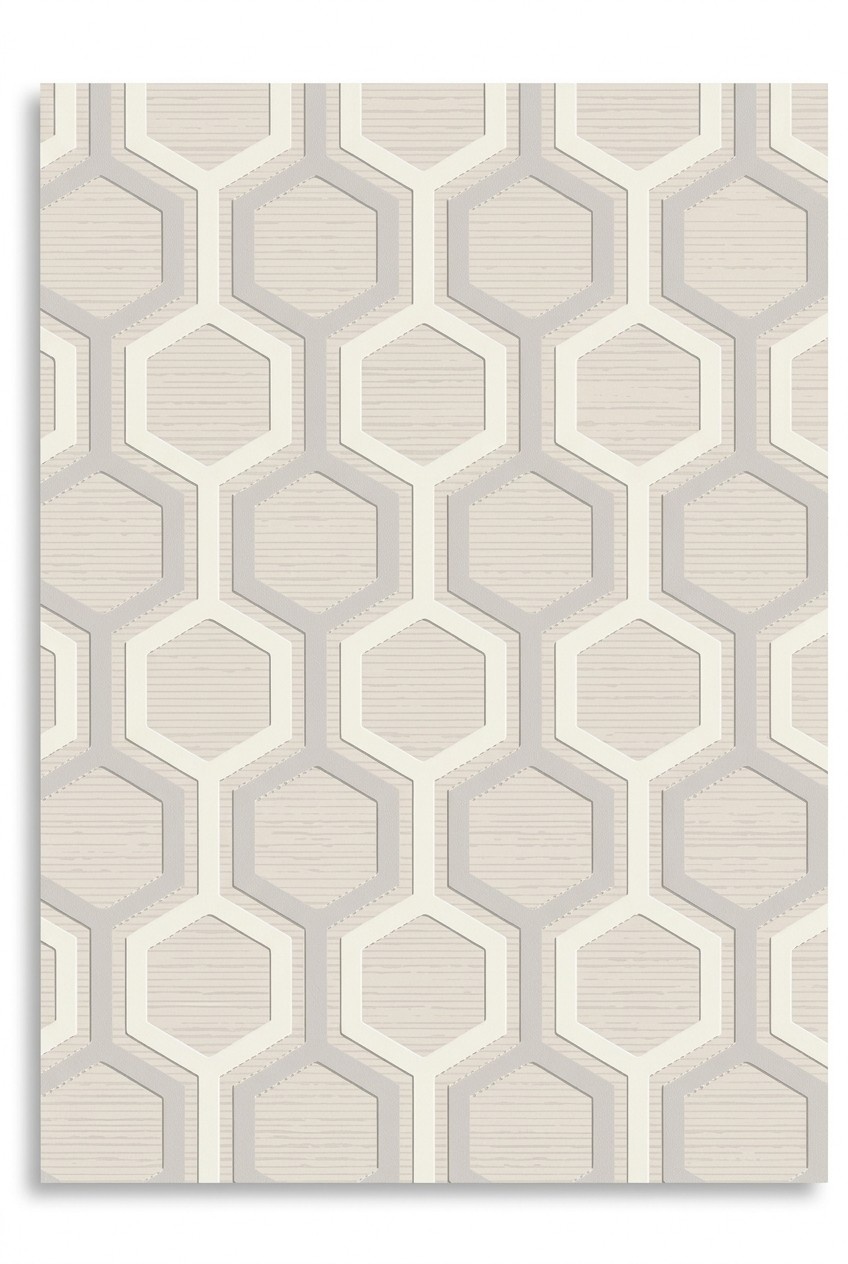 Kunstfaserteppich Teppich Kurz Flor Beige Geometrisches Muster Flur Teppiche