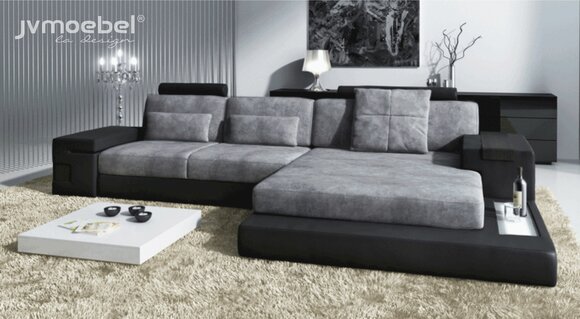 Ecksofa Wohnzimmer L-Form Polster Sofa Leder Design NEU Modern