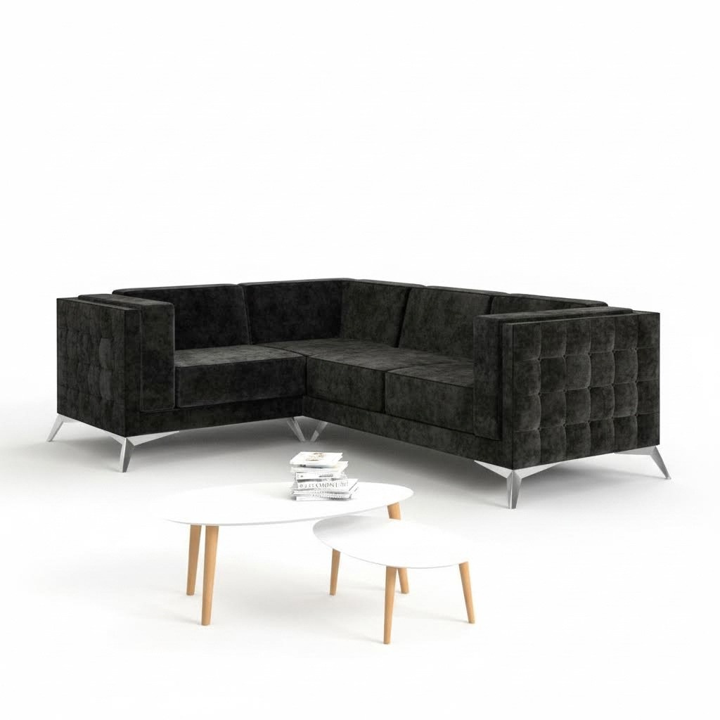 L-Form Couch Wohnlandschaft Ecksofa Garnitur Modern Design Sofa textil