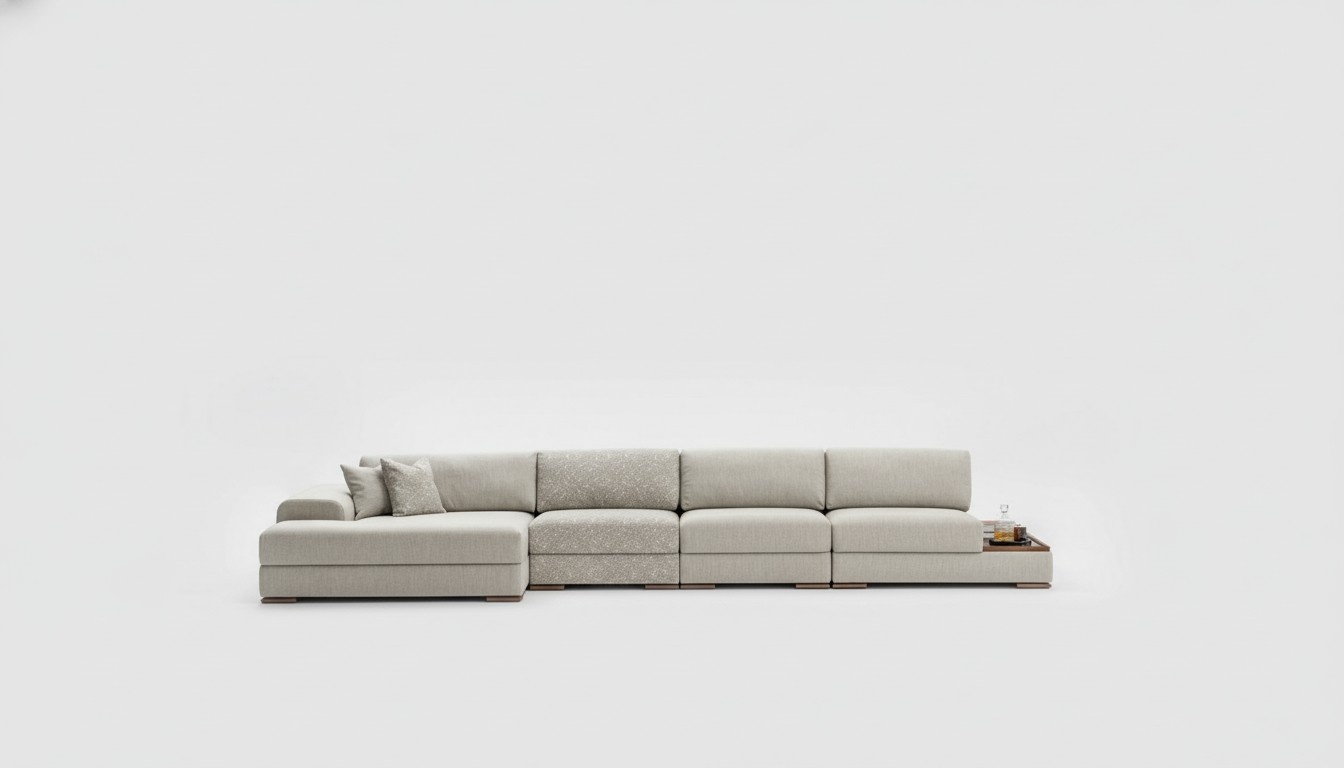 L-Form Ecksofa Wohnlandschaft Luxus Grau Eckgarnitur Design Möbel 455x150