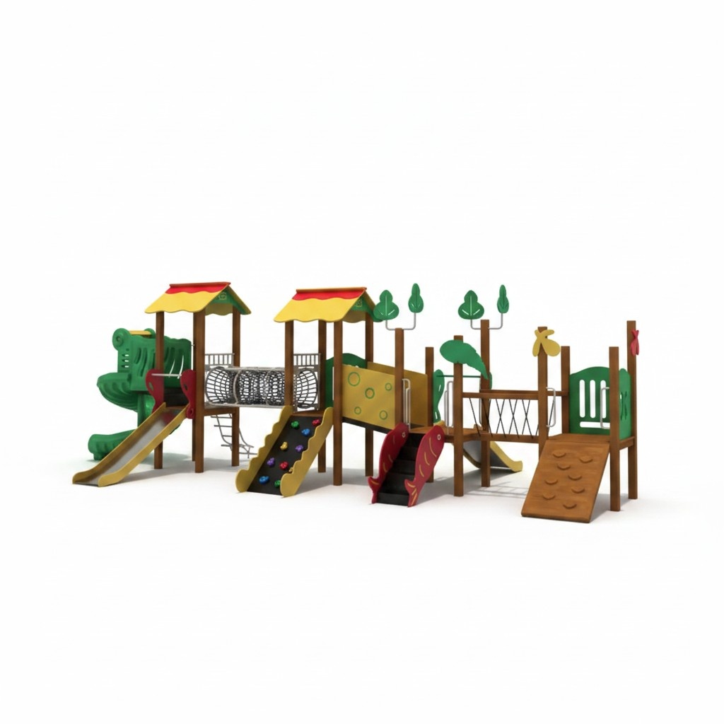Labyrinth Spielturm mit Rutschbahnen Kletterausrüstung Outdoor Spielplätze