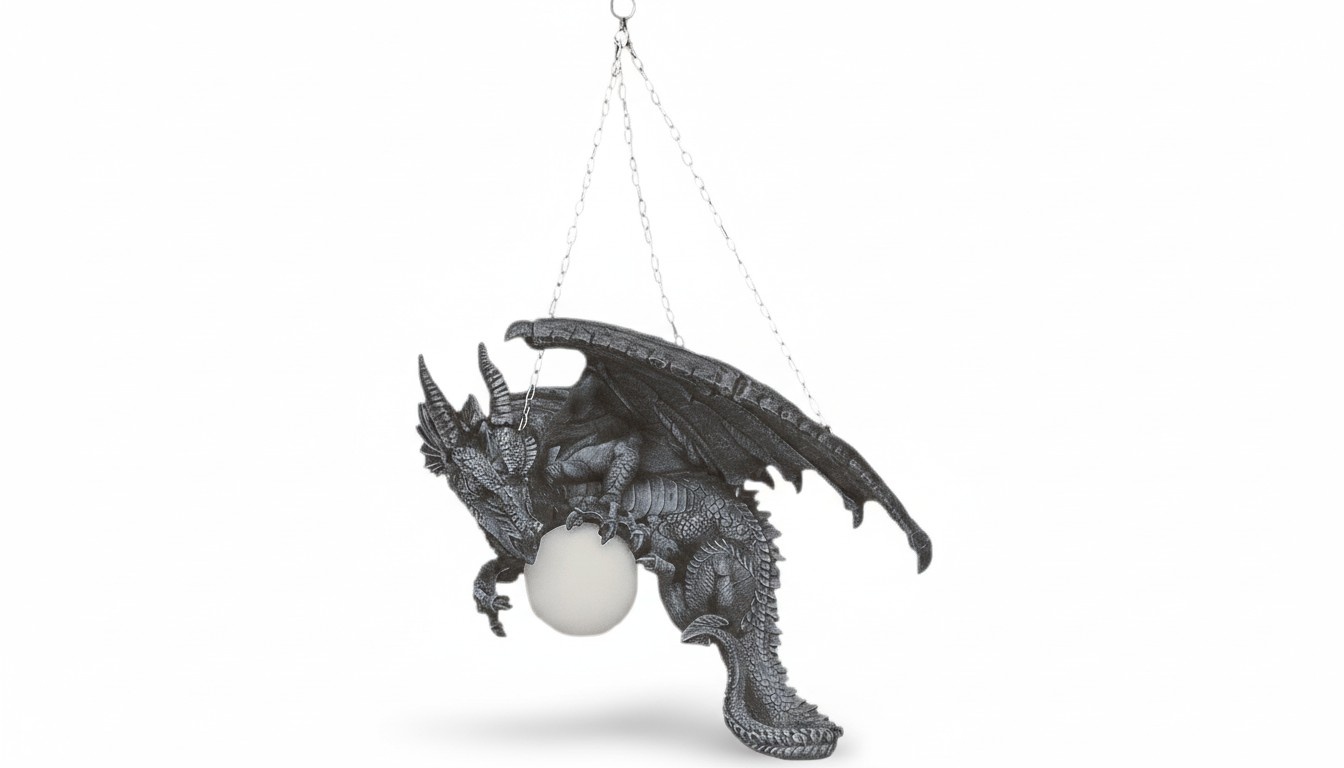 Lampe Drachenfigur Gragol Hänge Leuchte Gothik Leuchten Decken Lampen