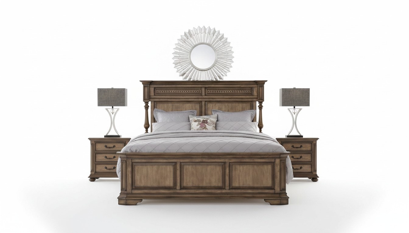 Landhaus Designer Möbel Bett Doppel Schlafzimmer 180x200cm Betten Gründerzeit