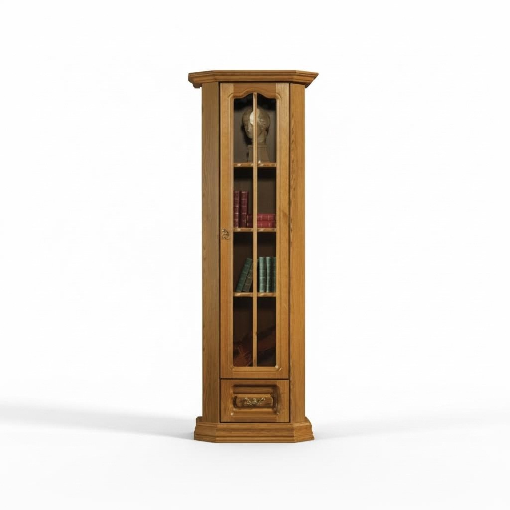 Landhaus Hochschrank Vitrine Schrank Holz Glas Schrank Vitrinen Schränke