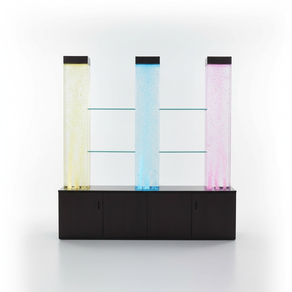 LED beleuchtete Regale Wassersäulen RGB Farbwechsel Acryl