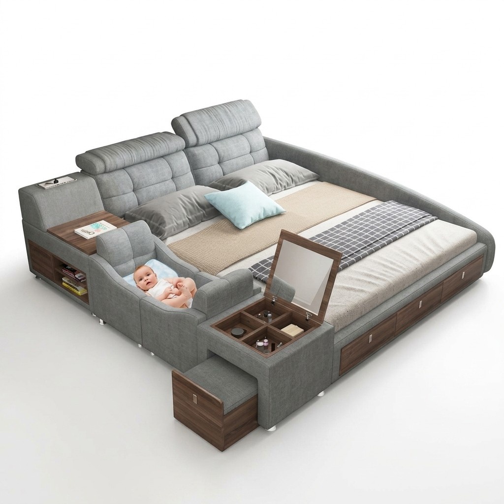Leder Bett Betten Polster Doppel Multifunktion 180x200 Leder