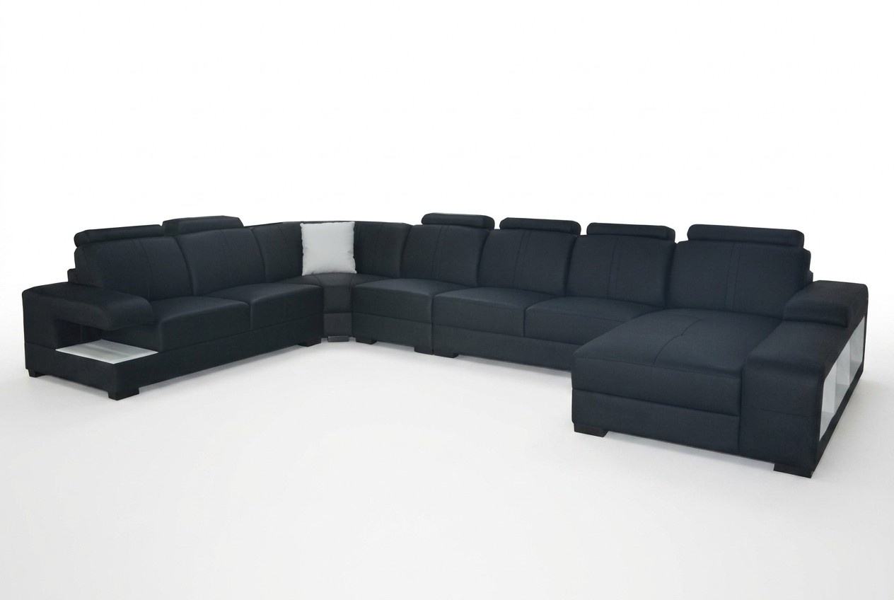 Leder Couch Polster Sitz Design Modern Eck Sofa U Form Wohnlandschaft