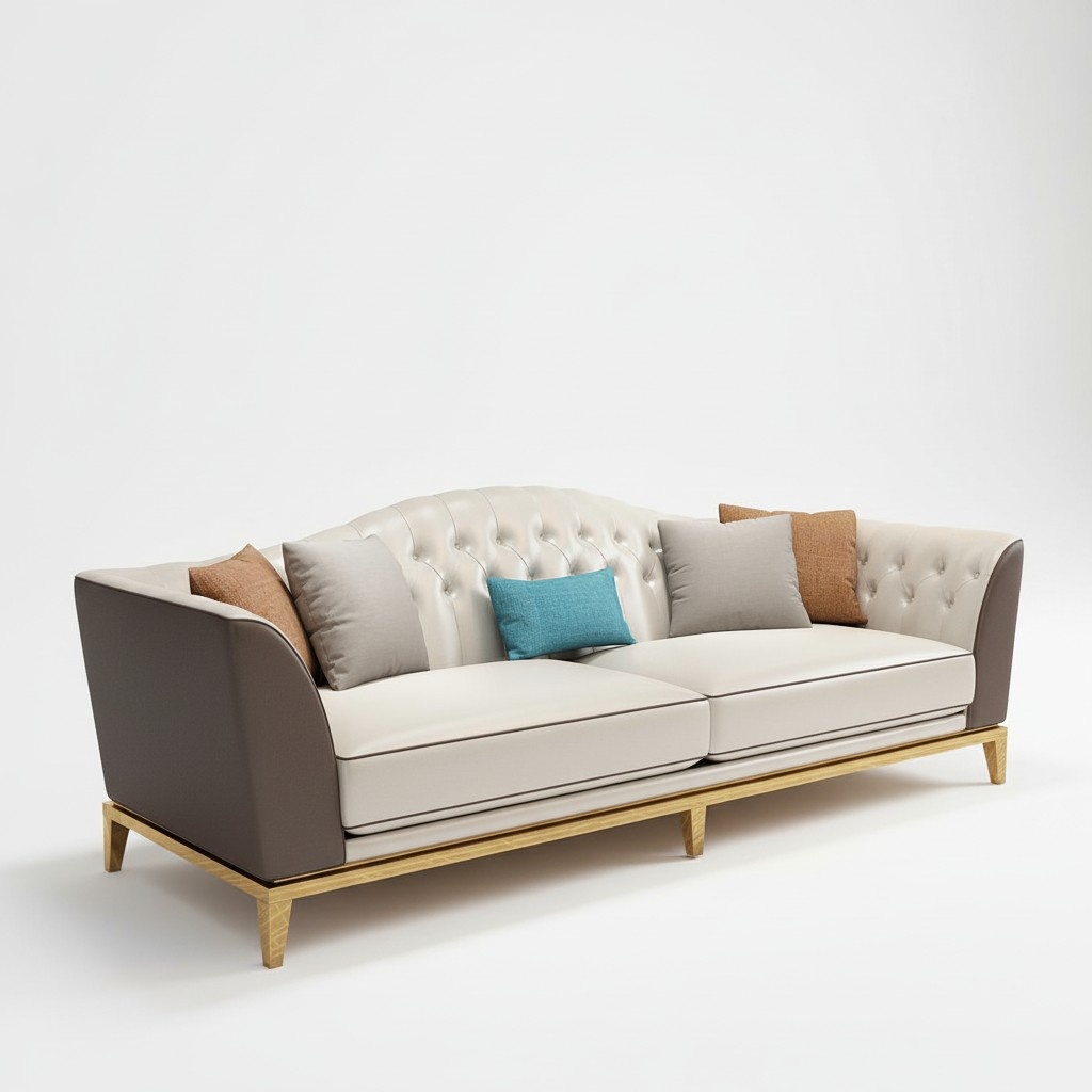 Leder Sofa Couch Polster Chesterfield Garnitur 2+1 Sitz Sitzer Couchen