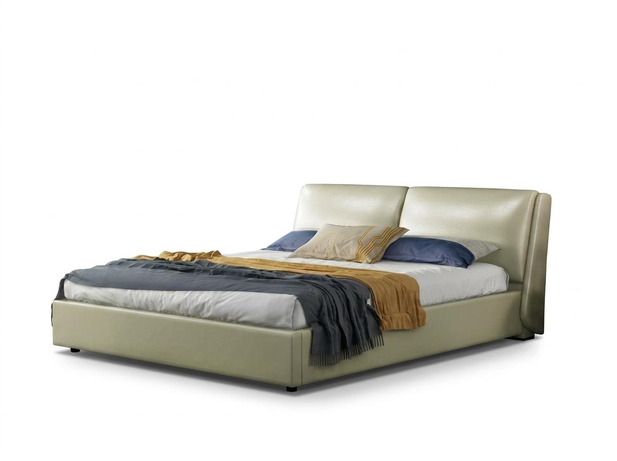 Lederbett Betten Doppel ehe Modernes Gestell Schlafzimmer 180x200