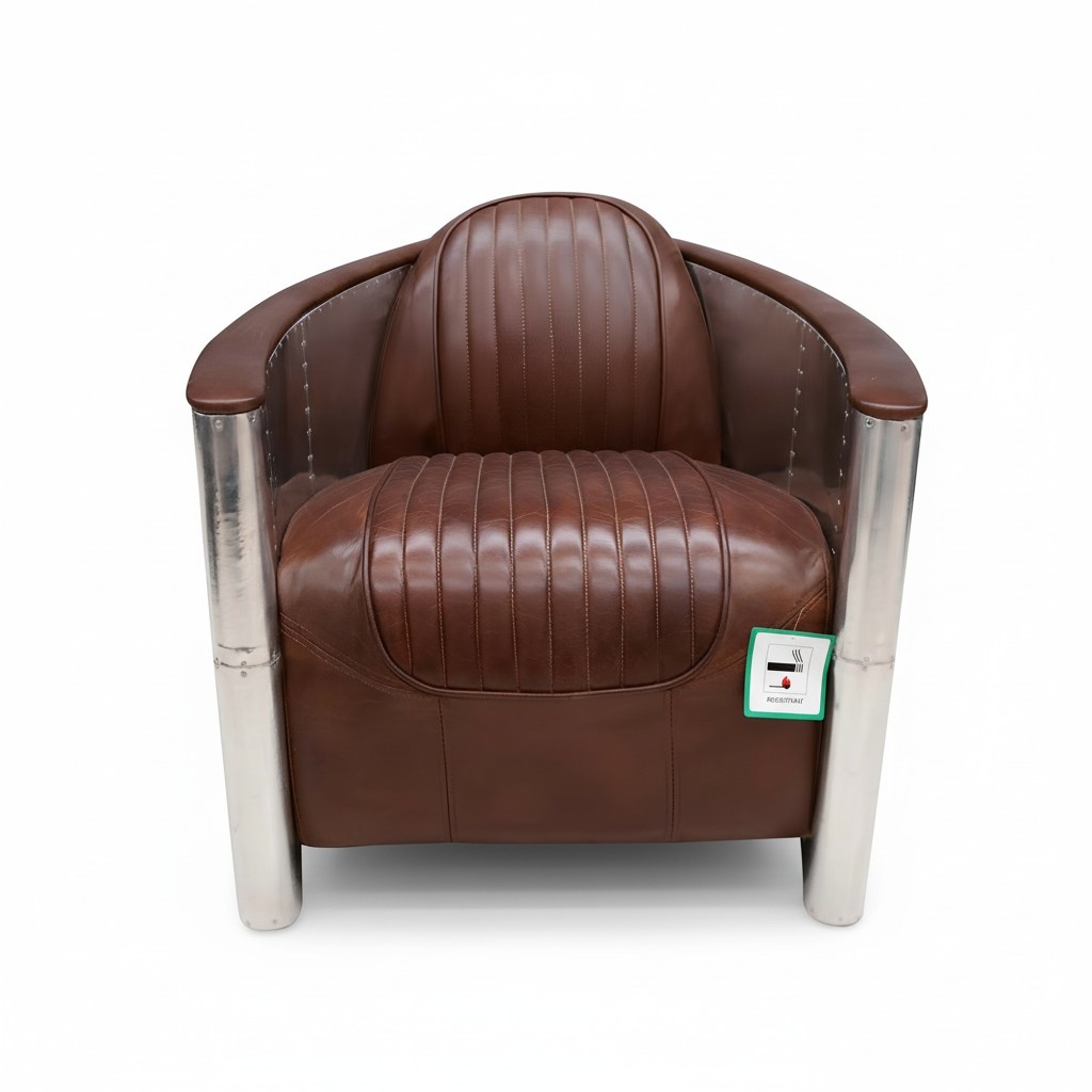 Ledersessel Sessel Aviator Clubsessel Art Deco Cocktailsessel Fernsehsessel