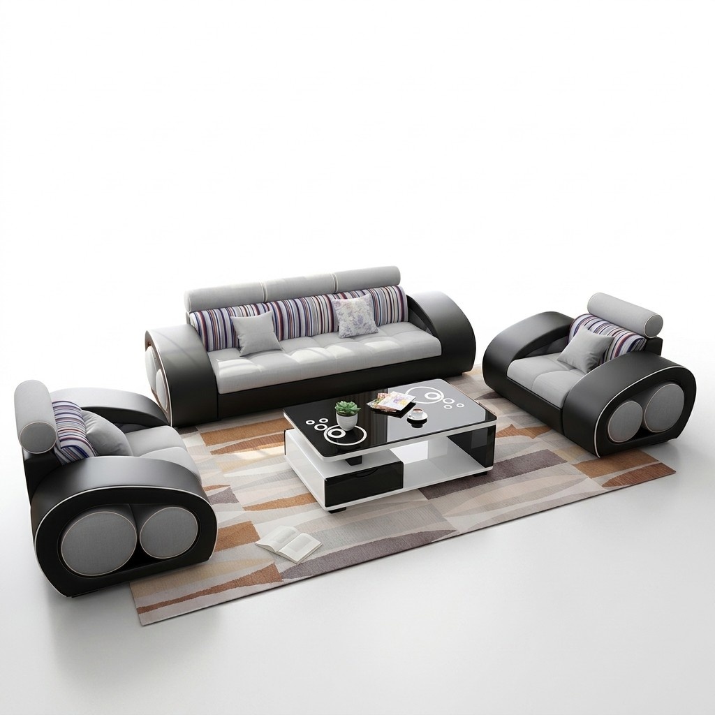Ledersofa Couch Sofagarnitur Leder 311 Sitzer Garnitur Design Modern Sofa USB