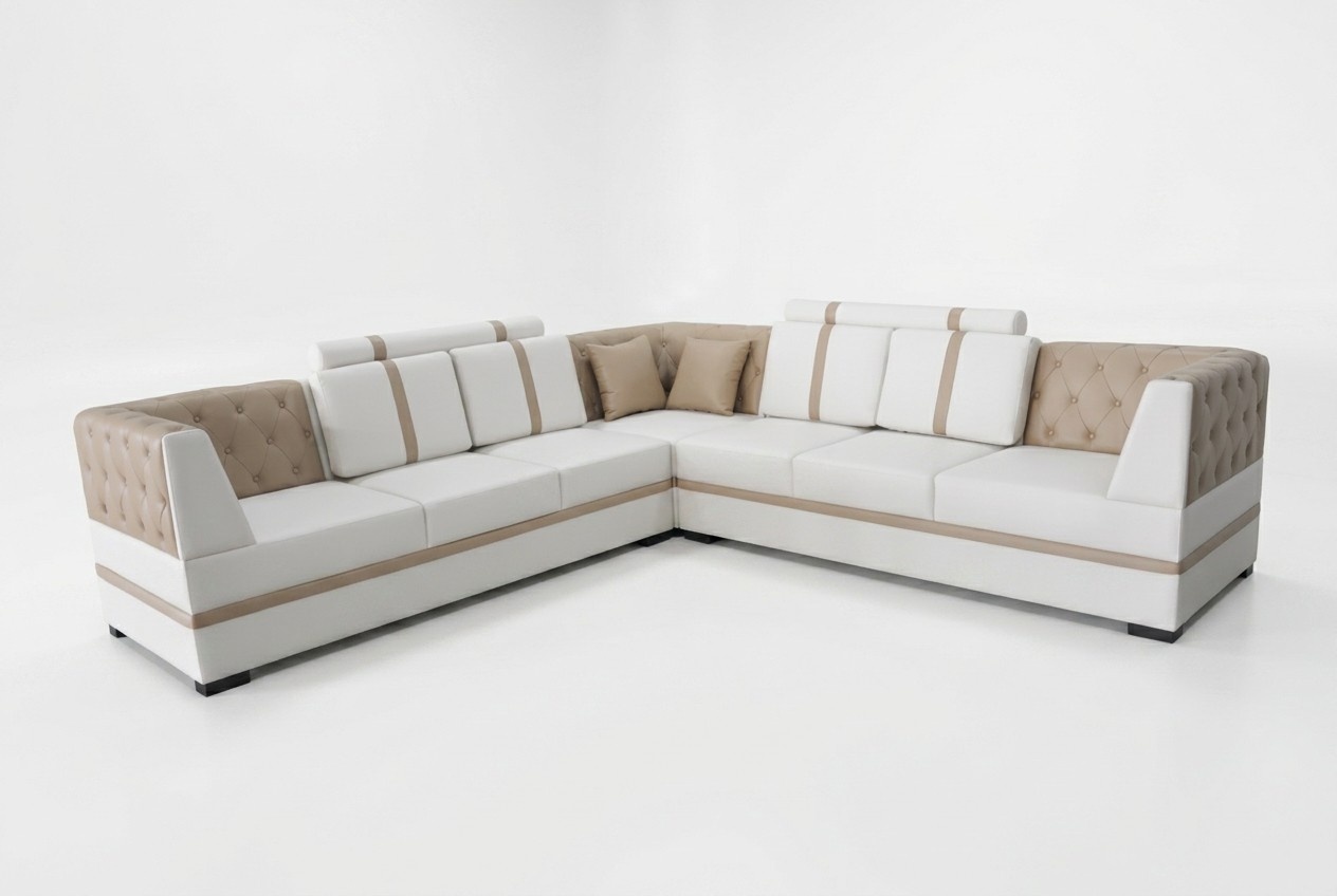 Ledersofa Couch Wohnlandschaft Eck Garnitur Design Modern Sofa A1128