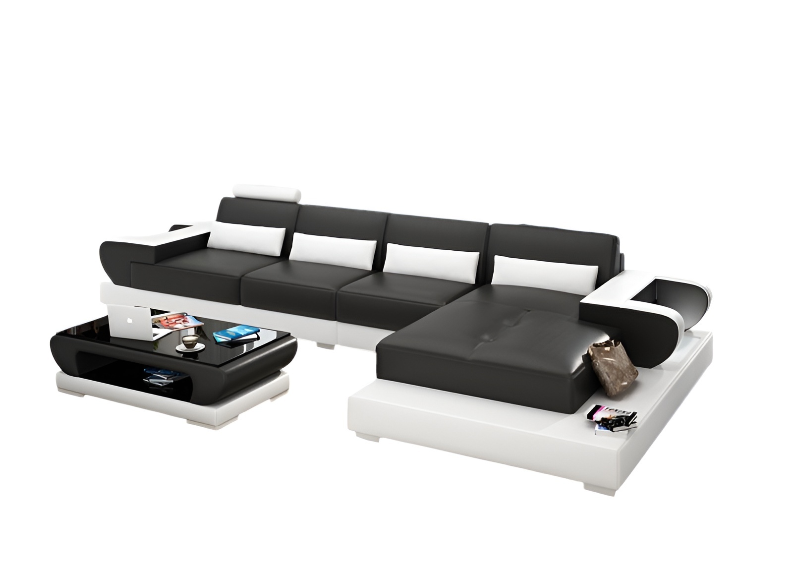 Ledersofa Couch Wohnlandschaft Ecksofa Eck Garnitur Design Sofa USB G8003C Neu